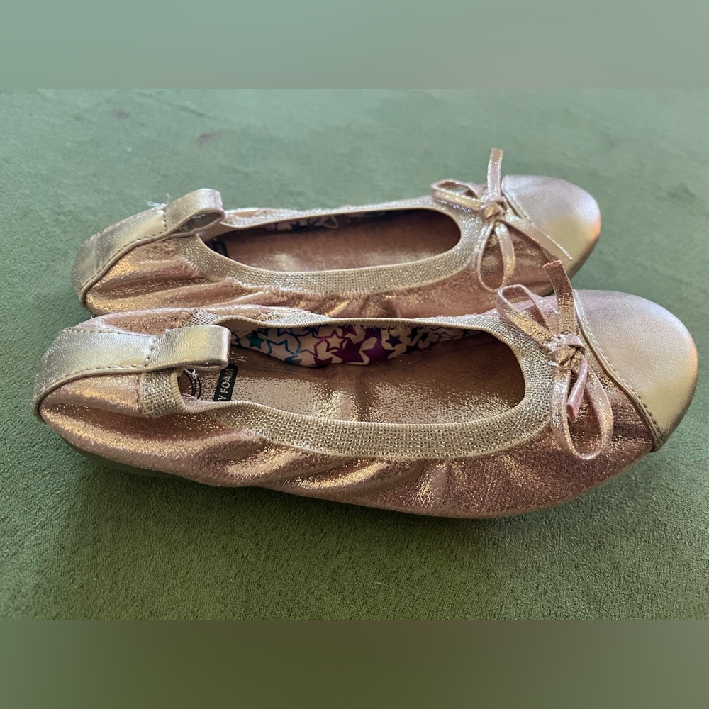 Metallic pink Casual Slip On girls size 13 Ballet Flats